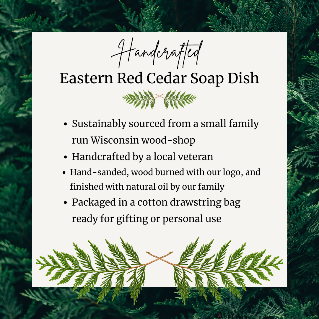 Handcrafted Eastern Red Cedar Soap Dish - Heirloom Quality