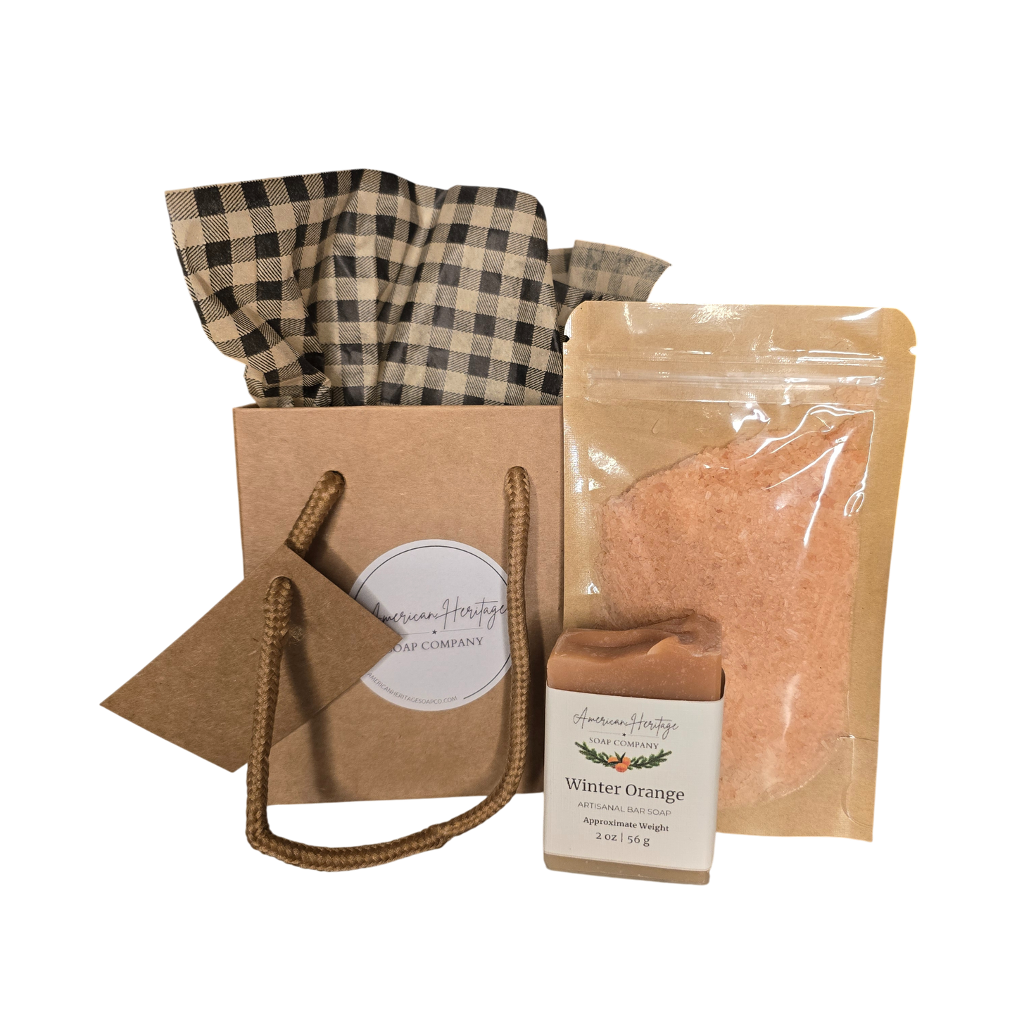 Winter Orange Mini Gift Set – 2 oz Bath Salt + 2 oz Mini Soap (Gifting Kit Included)
