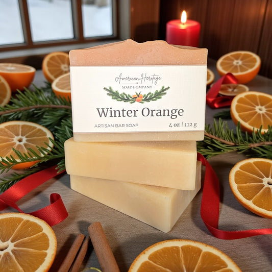 Winter Orange Artisan Bar Soap - Single 4 oz Bar